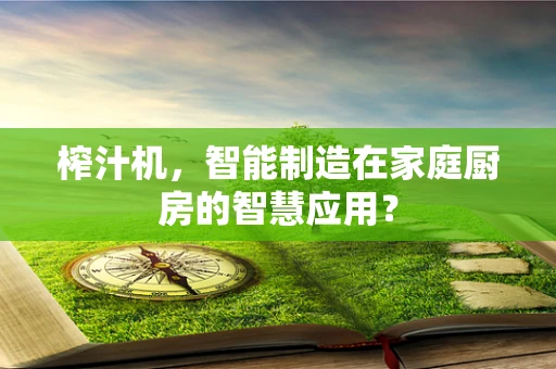 榨汁机，智能制造在家庭厨房的智慧应用？