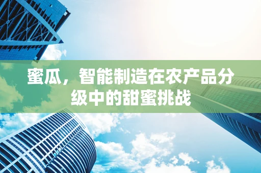 蜜瓜，智能制造在农产品分级中的甜蜜挑战