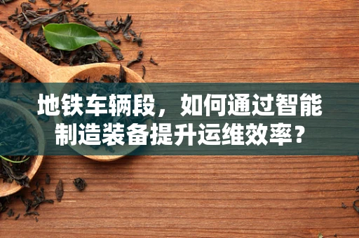 地铁车辆段，如何通过智能制造装备提升运维效率？