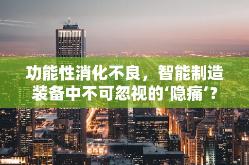 功能性消化不良，智能制造装备中不可忽视的‘隐痛’？