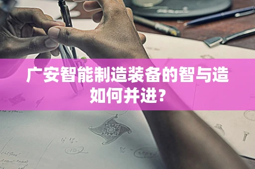 广安智能制造装备的智与造如何并进？