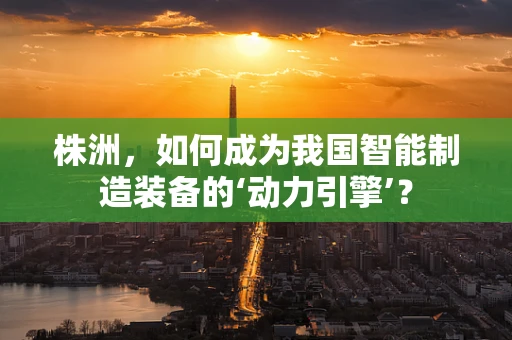 株洲，如何成为我国智能制造装备的‘动力引擎’？