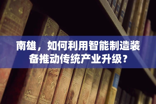 南雄，如何利用智能制造装备推动传统产业升级？