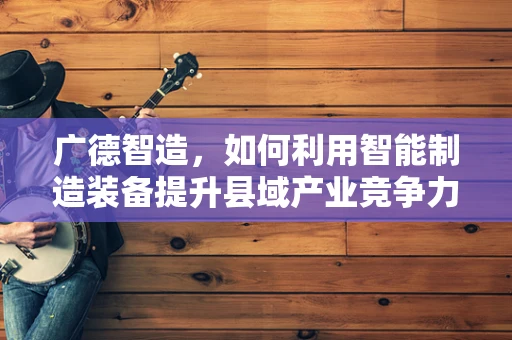 广德智造，如何利用智能制造装备提升县域产业竞争力？