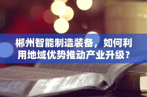 郴州智能制造装备，如何利用地域优势推动产业升级？