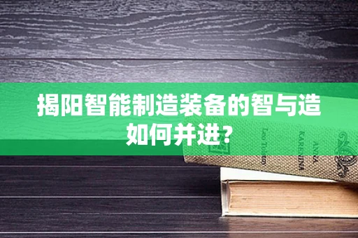 揭阳智能制造装备的智与造如何并进？