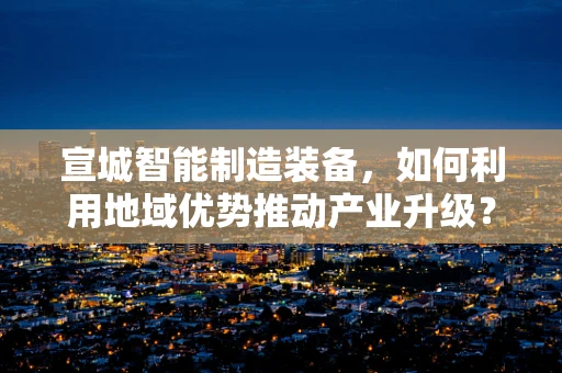 宣城智能制造装备，如何利用地域优势推动产业升级？