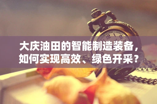 大庆油田的智能制造装备，如何实现高效、绿色开采？