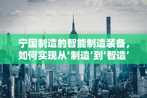宁国制造的智能制造装备，如何实现从‘制造’到‘智造’的跨越？