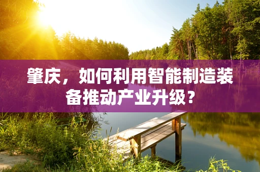 肇庆，如何利用智能制造装备推动产业升级？