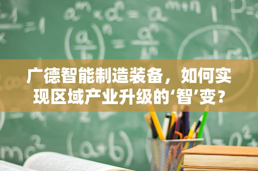 广德智能制造装备，如何实现区域产业升级的‘智’变？