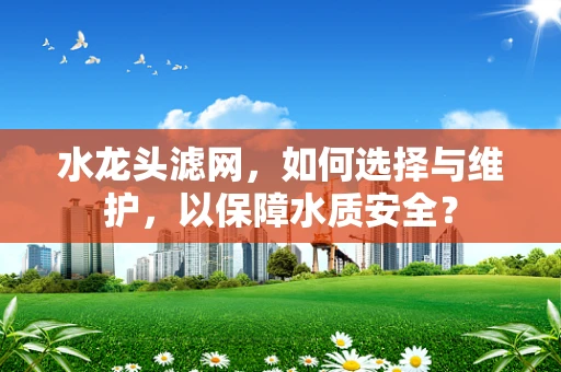 水龙头滤网，如何选择与维护，以保障水质安全？