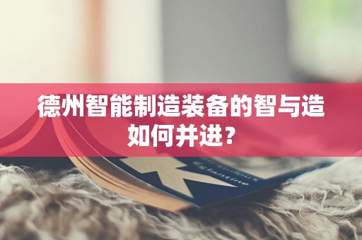 德州智能制造装备的智与造如何并进？