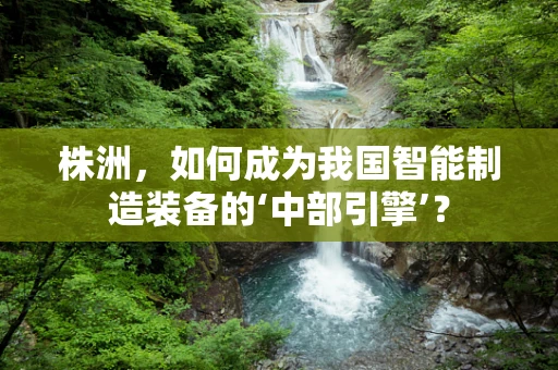 株洲，如何成为我国智能制造装备的‘中部引擎’？