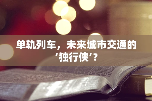 单轨列车，未来城市交通的‘独行侠’？