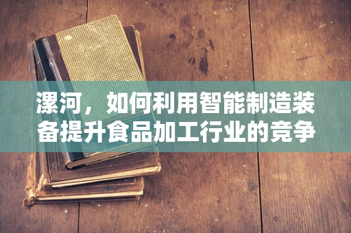 漯河，如何利用智能制造装备提升食品加工行业的竞争力？
