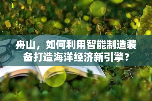 舟山，如何利用智能制造装备打造海洋经济新引擎？