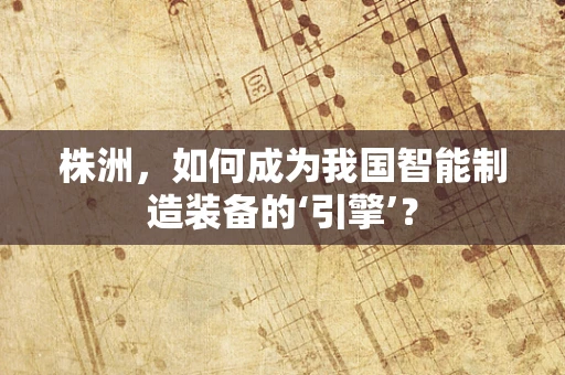 株洲，如何成为我国智能制造装备的‘引擎’？