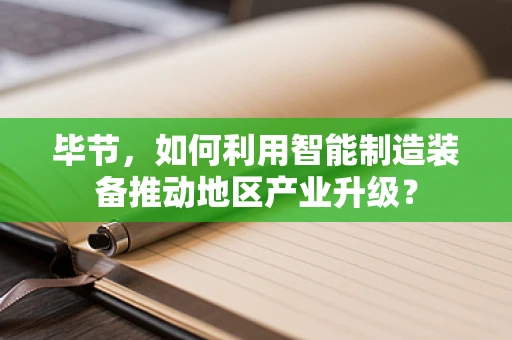 毕节，如何利用智能制造装备推动地区产业升级？