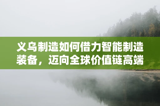 义乌制造如何借力智能制造装备，迈向全球价值链高端？