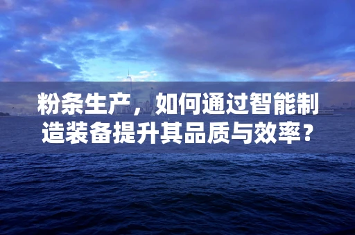 粉条生产，如何通过智能制造装备提升其品质与效率？