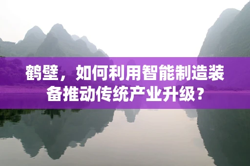 鹤壁，如何利用智能制造装备推动传统产业升级？