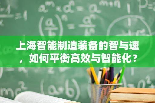 上海智能制造装备的智与速，如何平衡高效与智能化？