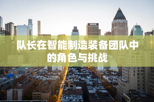 队长在智能制造装备团队中的角色与挑战